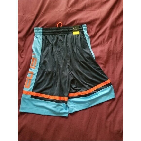 Nike Dri-Fit Elite Basketball Shorts Navy Blue/Orange - Picture 6 of 12